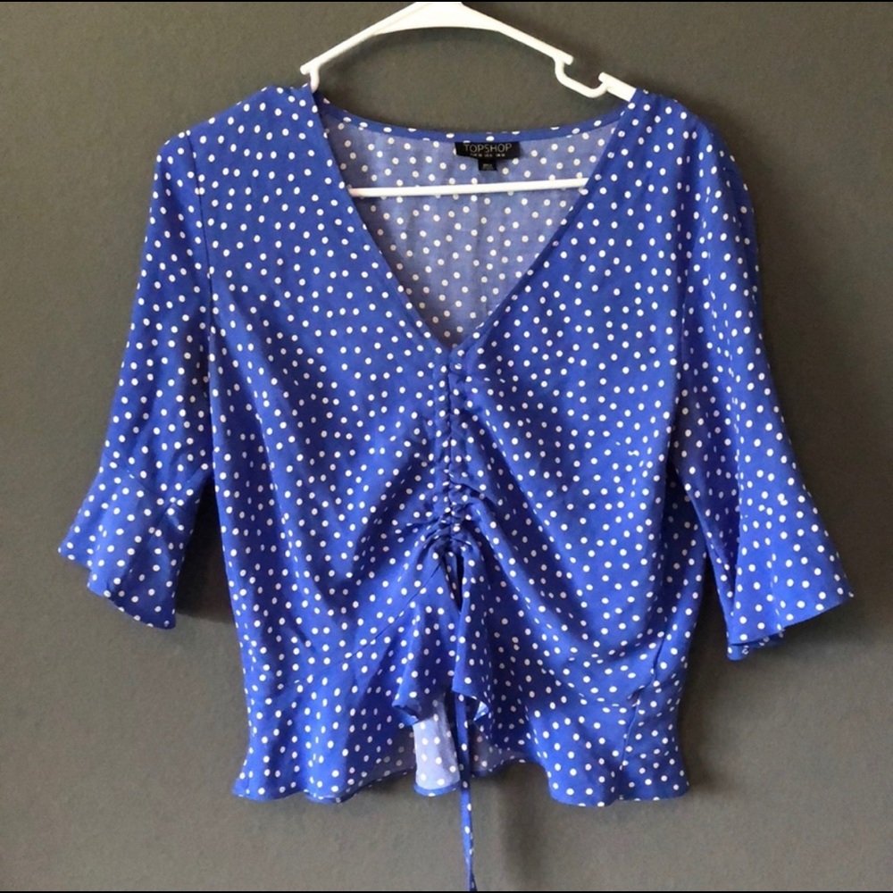 Topshop polka dot top, size 6